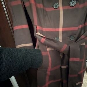 Burberry style plaid trench coat by marona in size M